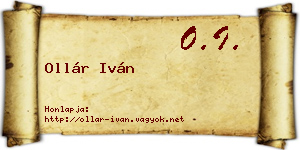 Ollár Iván névjegykártya